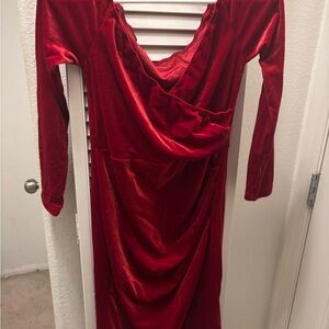 SHEIN Vibrant Red Midi Dress
